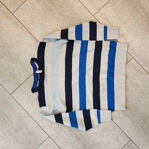Cozy Dressy Sweater Boys Size 7/8 Dark Blue Bright Blue Gray Stripe Children'…